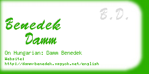 benedek damm business card